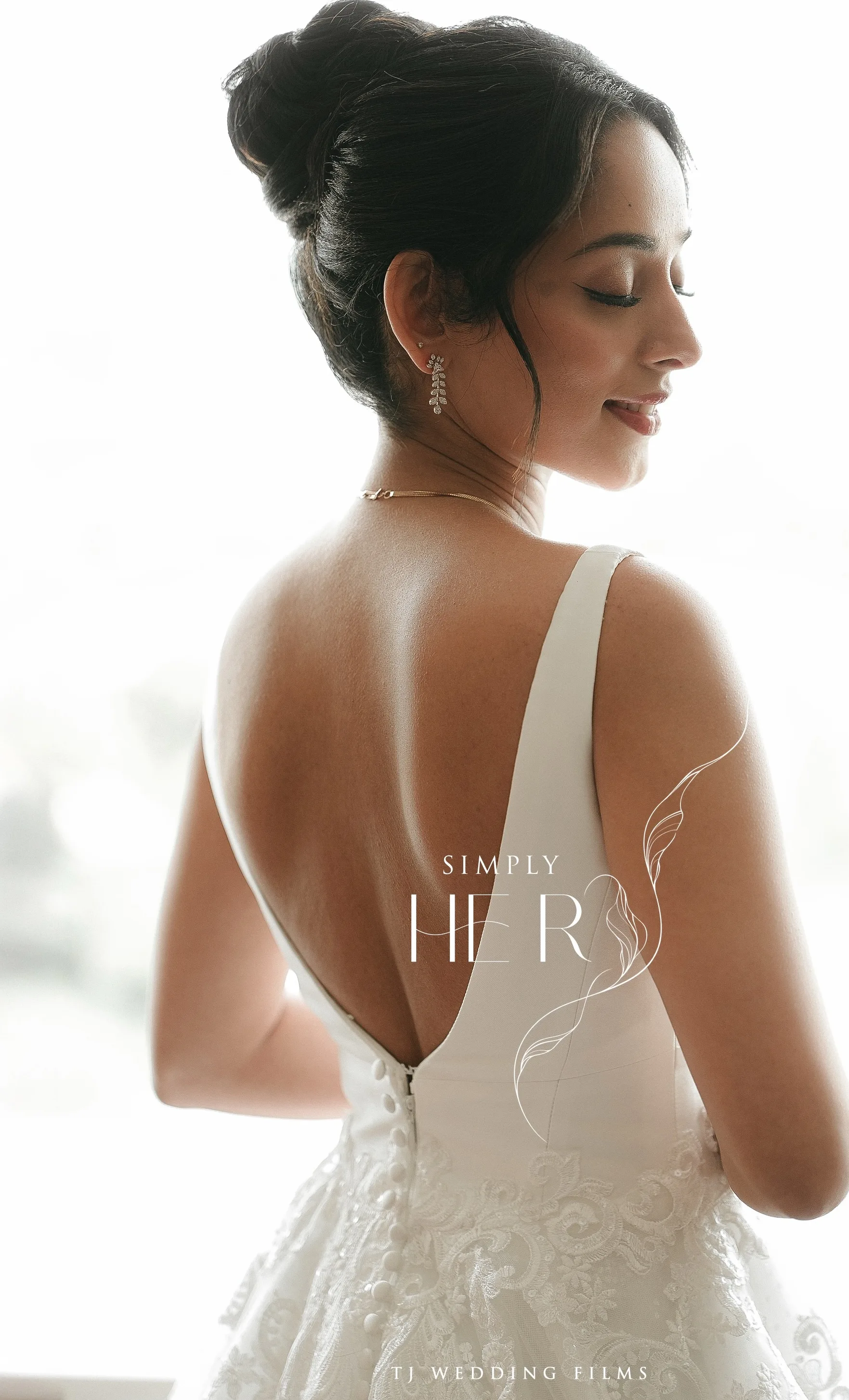 A cinematic wedding portrait